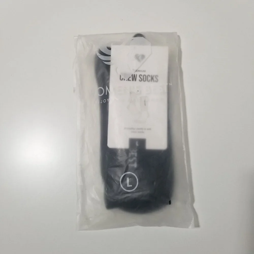 NWT WOMEN'S BEST Crew‎ Socks (1PK) Color Black Size L